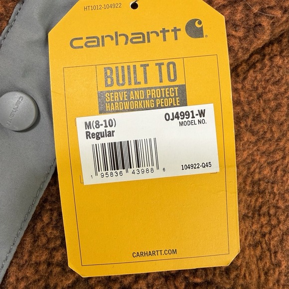 Carhartt Sherpa Fleece 1/4 Snap Pullover Womens Medium Kangaroo Pocket Warm NWT - Picture 9 of 16